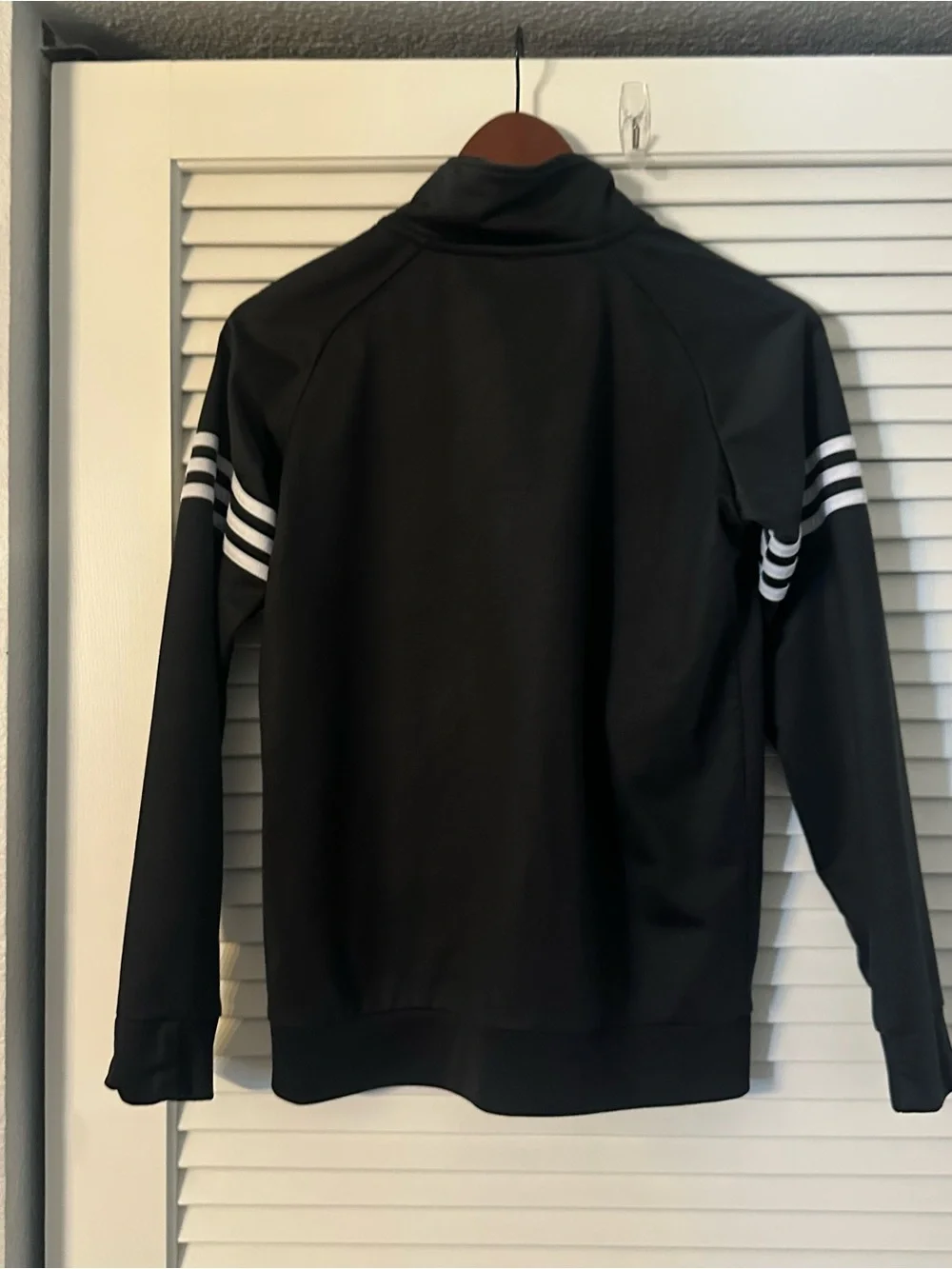 Adidas Youth Black Track Jacket with White Stripes